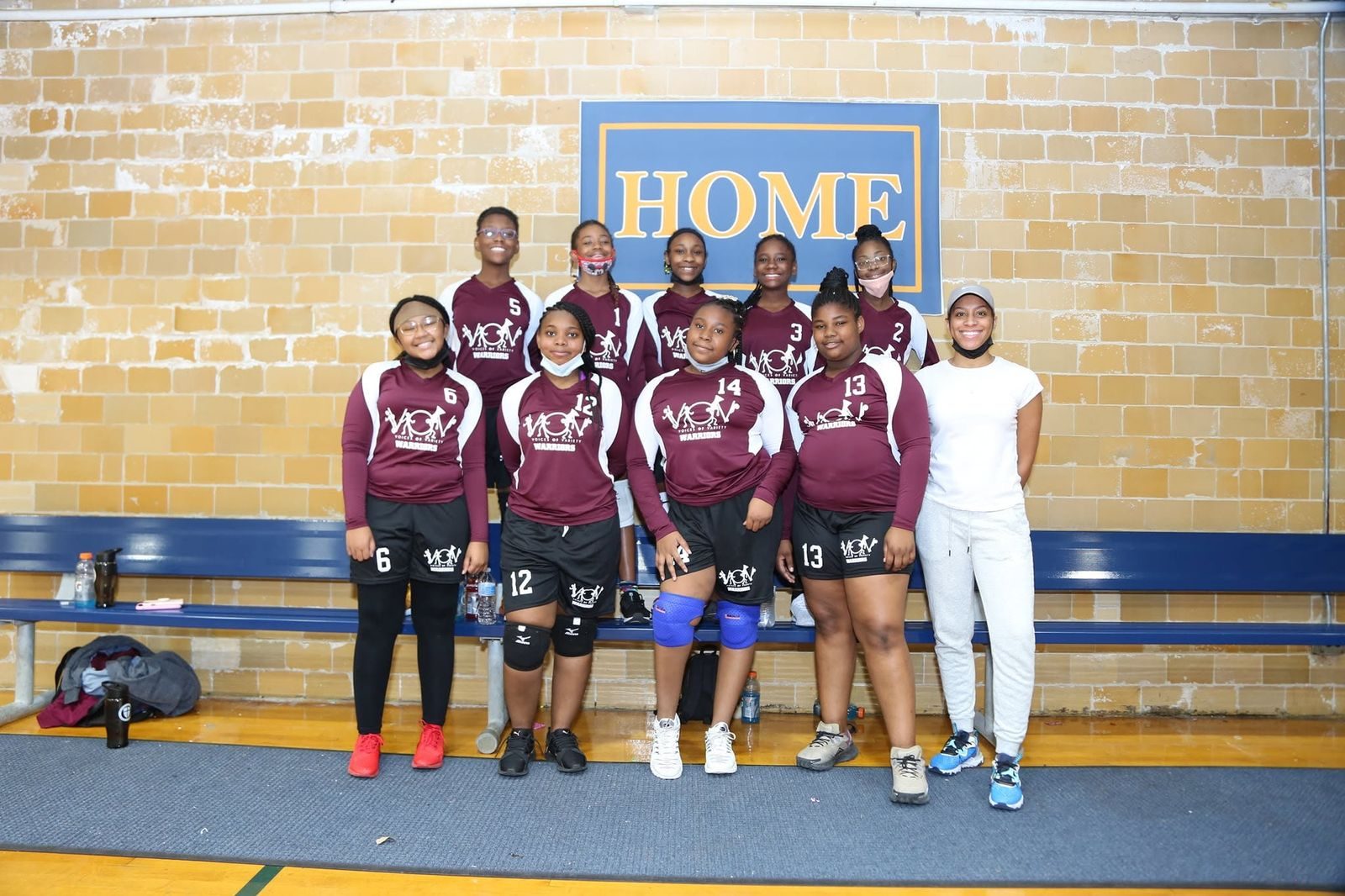 V.O.V basketball team at their home gym