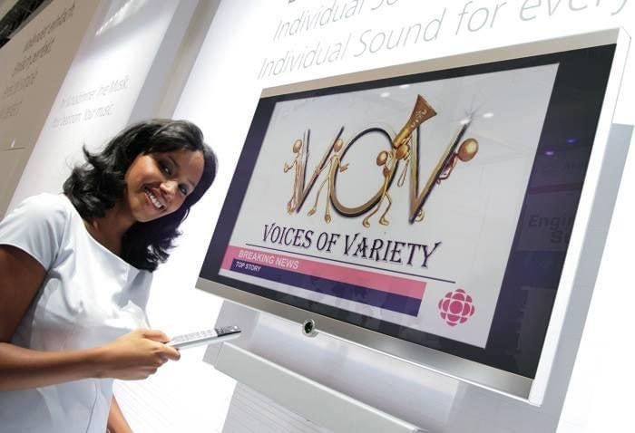 Voices of Variety featured on a broadcast screen