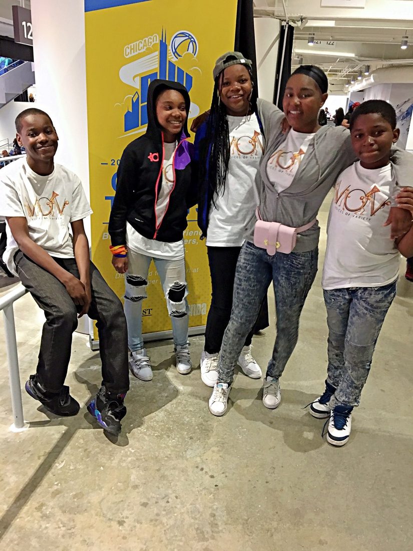 V.O.V youth at a Chicago Sky basketball game