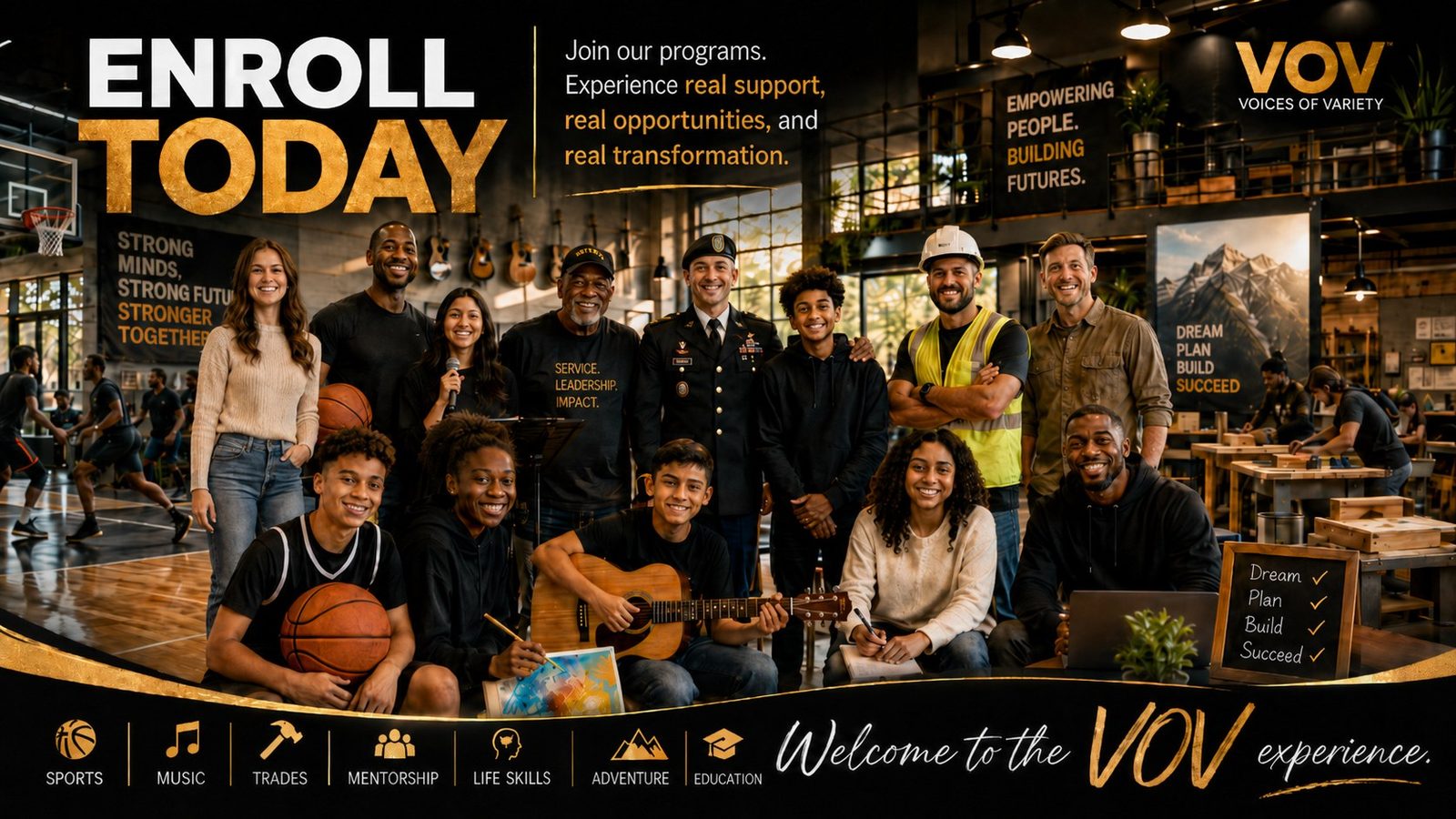 Enroll Today - join V.O.V programs and experience real support, real opportunities, and real transformation. Welcome to the V.O.V experience.