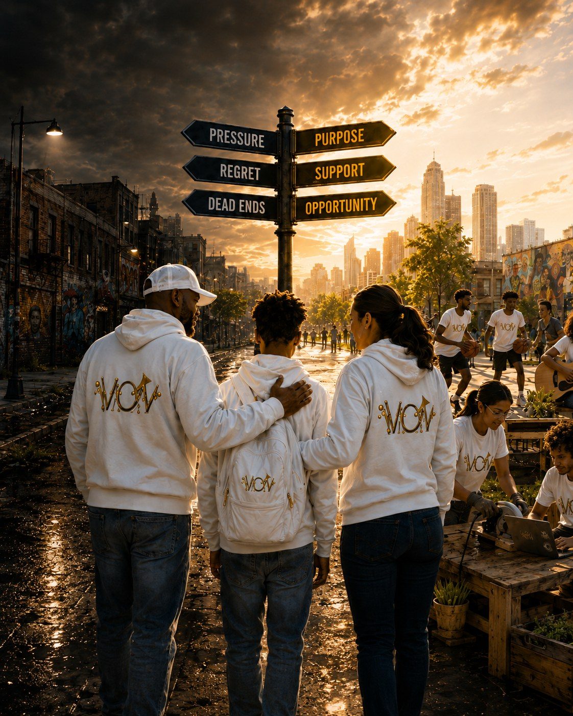 Guidance before consequences - V.O.V mentors walking a young person toward purpose, support, and opportunity