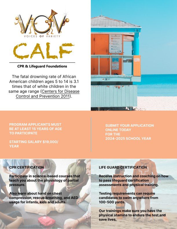 C.A.L.F flyer - CPR and lifeguard foundations at the beach