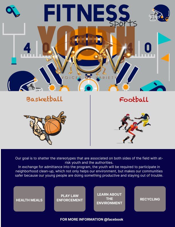 V.O.V Fitness Youth Sports - basketball and football with community clean-up