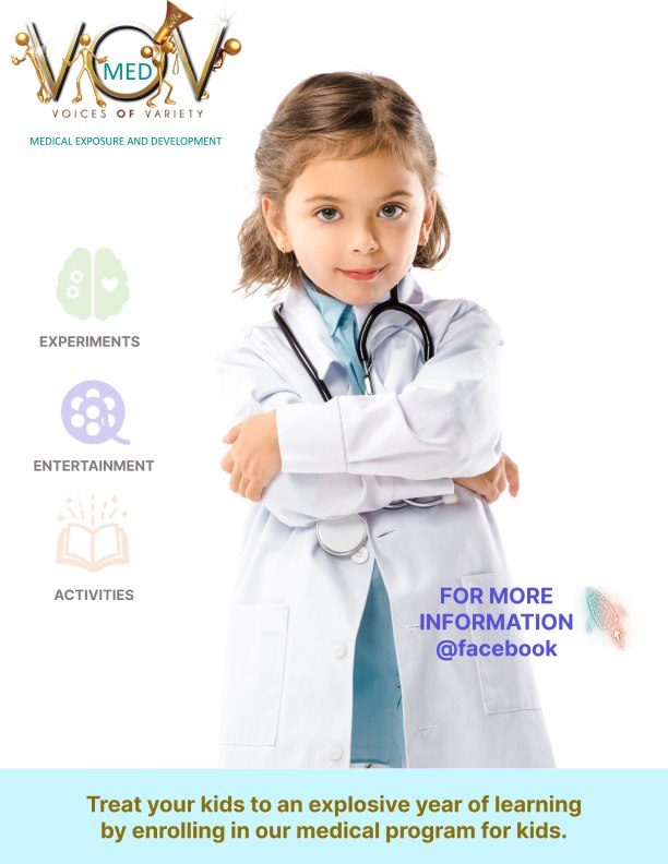 V.O.V MED flyer - young doctor in a white coat
