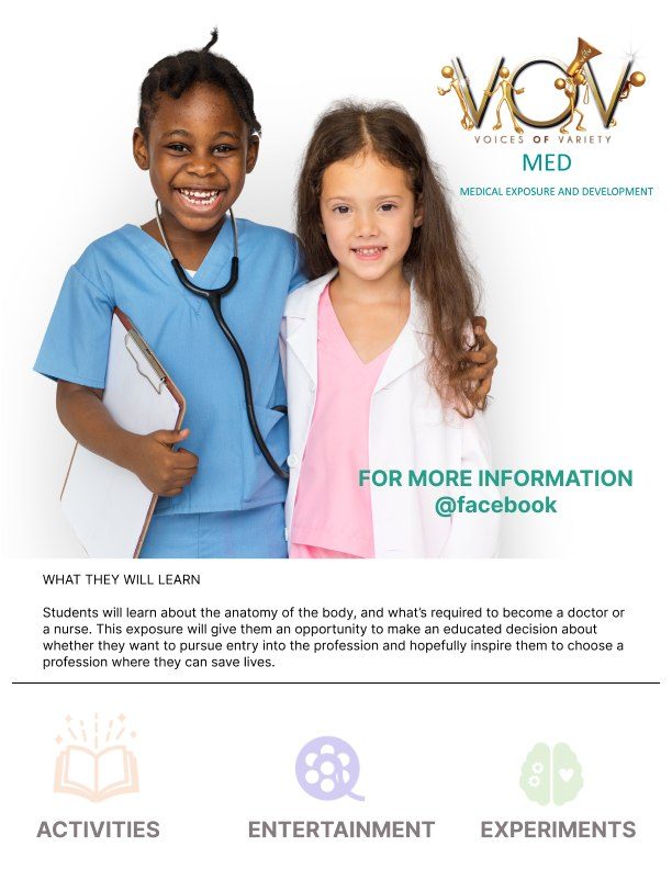 V.O.V MED flyer - two young medical explorers