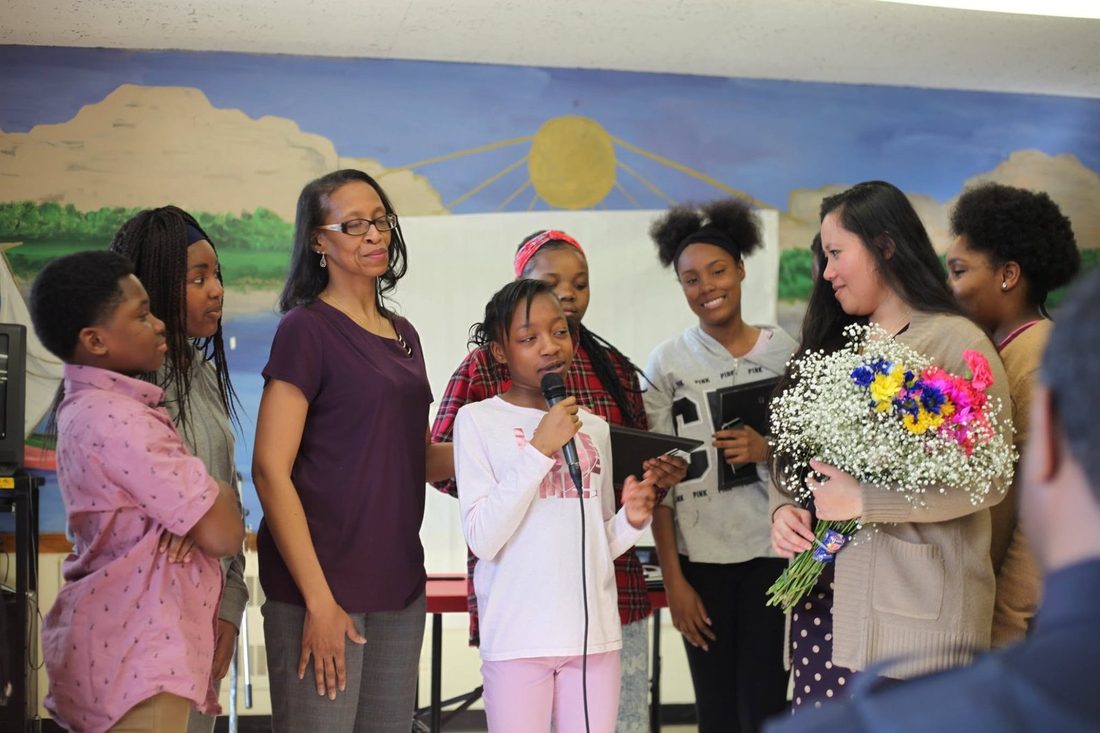 A thank-you in flowers - from the kids to Ms. May