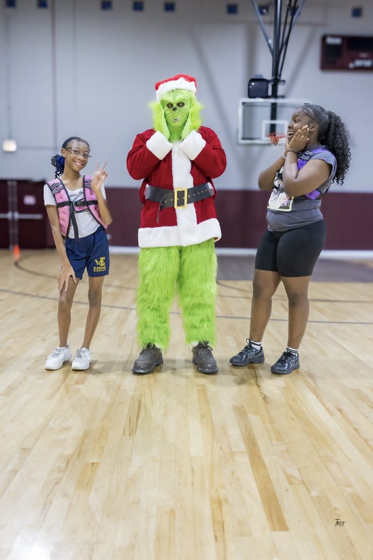 Striking a pose with the Grinch
