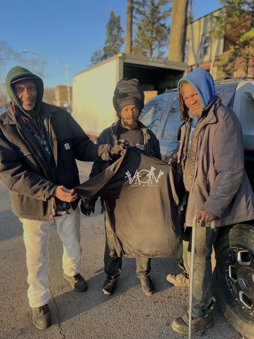 V.O.V giving warm gear to neighbors in need